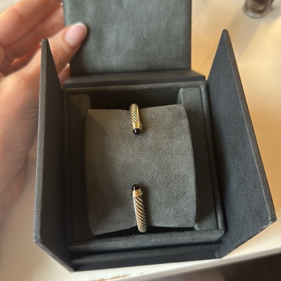 David Yurman Jewelry - David Yurman cable classic bracelet with yellow gold and onyx accents.